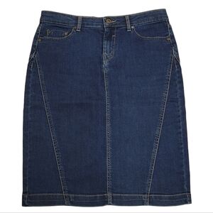 Zarina Midi Length Denim Skirt in Blue  Size 48 or US 8